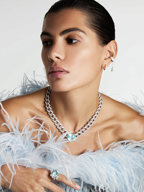 Колье из белого золота с турмалином Параиба и бриллиантами, 2