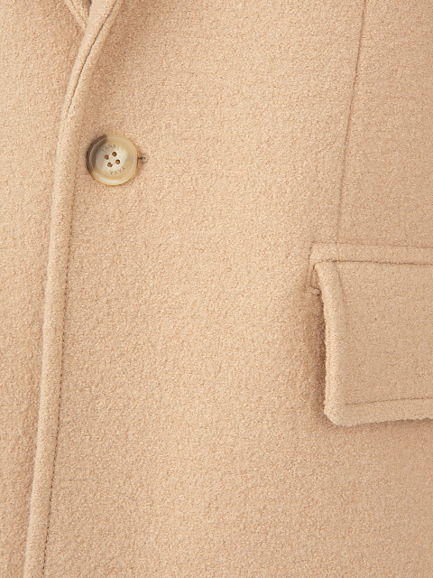 Бежевый однобортный жакет из шерсти, 3