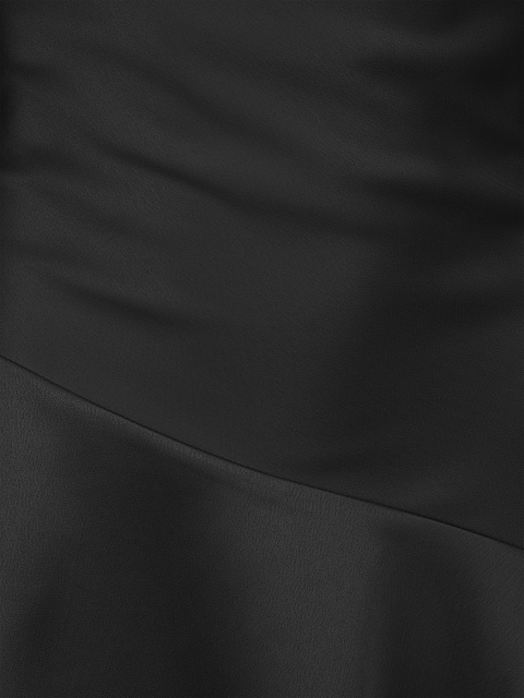 Черное платье-мини с асимметричным подолом, 3