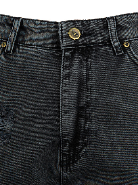 Расклешенные темно-серые джинсы из хлопка, 4