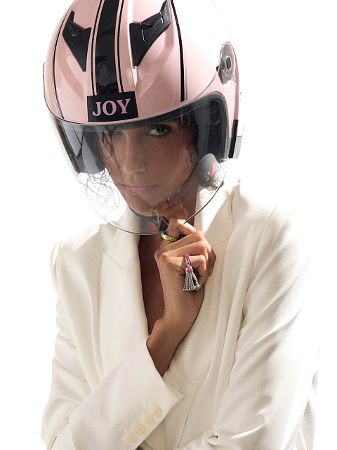 Кольцо-кисть из белого золота с эмалью Tutti Frutti Color, 6 Кольцо-кисть из белого золота с эмалью Tutti Frutti Color, 6