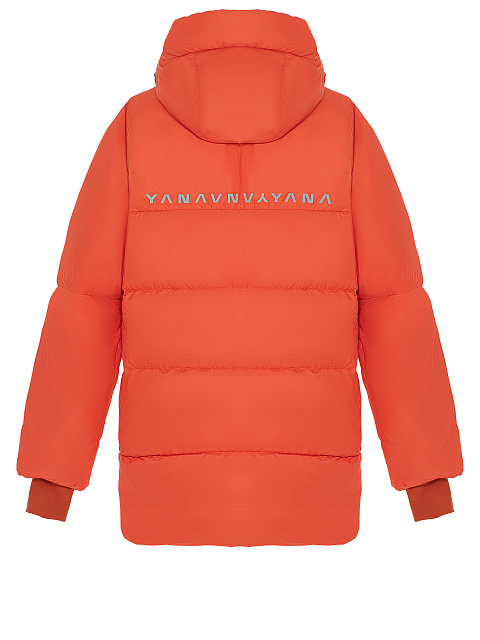 Красный унисекс пуховик с капюшоном, 2