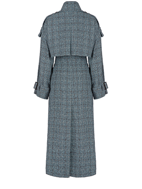 Двубортный тренч в клетку, 3
