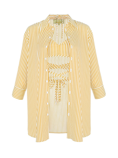 Желтый хлопковый сет из бра и рубашки, 1