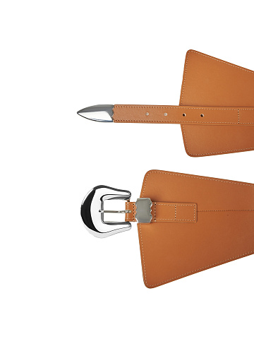 Широкий ремень из коричневой кожи, 2