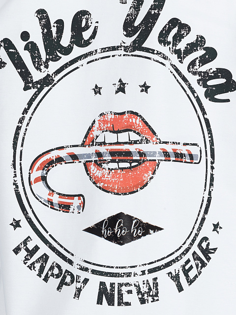 Белая укороченная футболка с принтом, 4