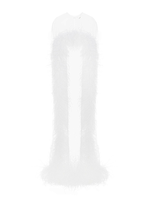 Белый кейп из фатина с боа, 2