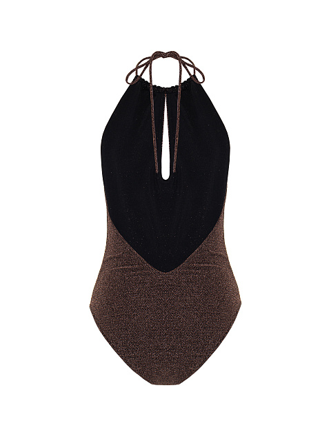 Бронзовое трикотажное боди с люрексом, 2