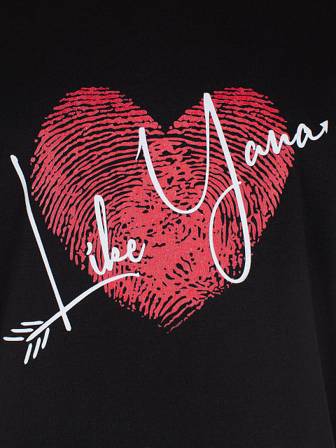 Черная хлопковая футболка с принтом, 3