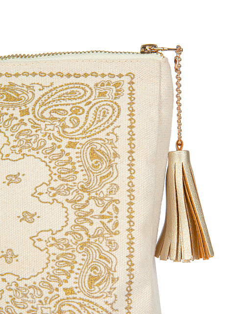 Текстильная косметичка с золотистым принтом, 3 Текстильная косметичка с золотистым принтом, 3