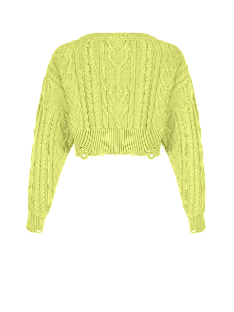 Укороченный салатовый свитер с косами, 2 Укороченный салатовый свитер с косами, 2