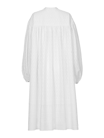 Белое хлопковое платье-рубашка на кнопках, 2