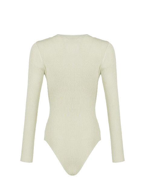 Серо-бежевое боди с V-образным вырезом, 3 Серо-бежевое боди с V-образным вырезом, 3