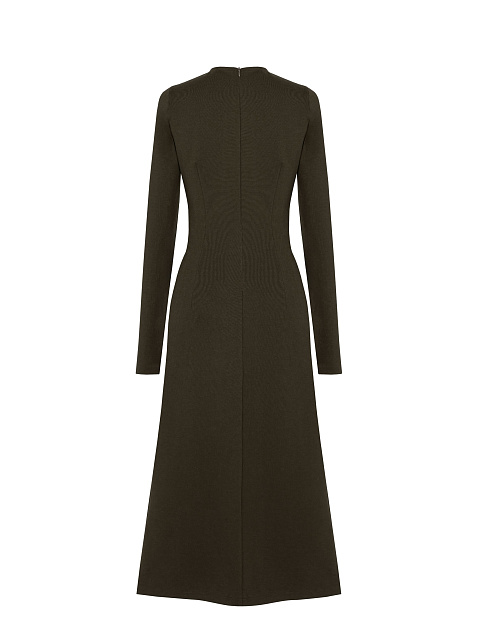 Зеленое платье-миди с разрезами, 2