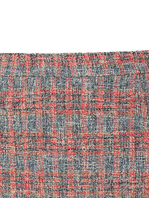 Красно-серая юбка-миди из твида, 3