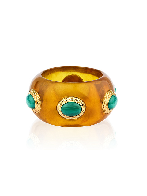 Браслет из янтаря с малахитом, 1