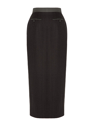 Серая юбка-макси в полоску, 2