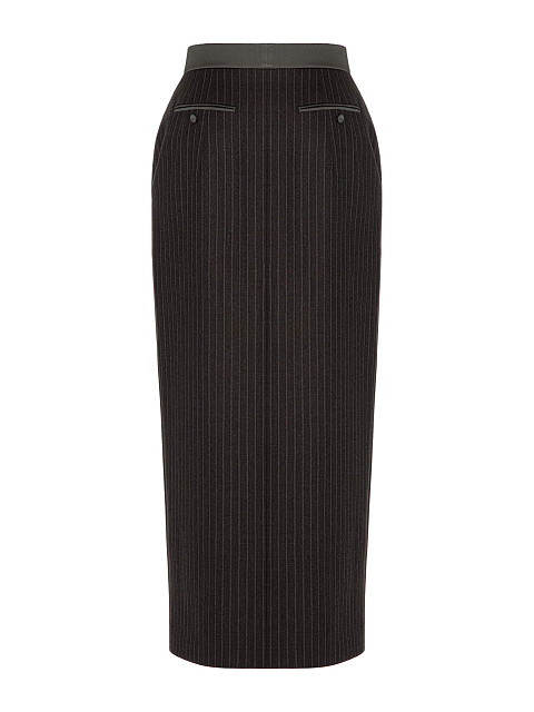 Серая юбка-макси в полоску, 2