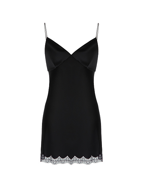 Черное платье-мини из кружева на запах, 3