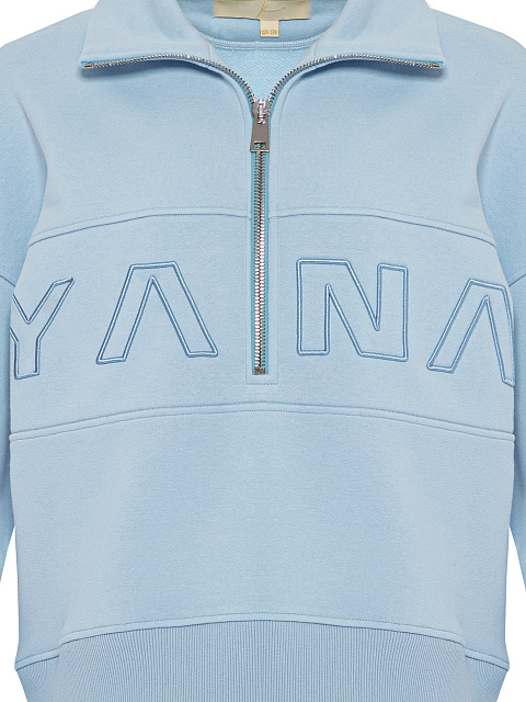 Голубой монохромный трикотажный костюм с вышивкой, 5 Голубой монохромный трикотажный костюм с вышивкой, 5