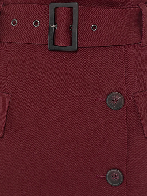 Бордовая юбка-мини с карманами, 3 Бордовая юбка-мини с карманами, 3
