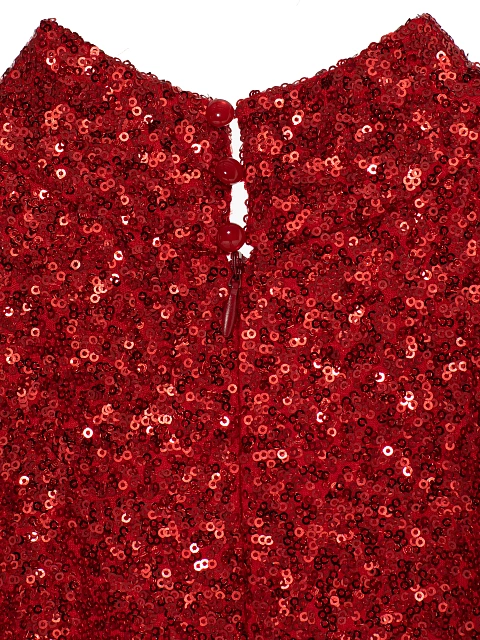 Красное платье-миди в пайетках с открытыми плечами, 6