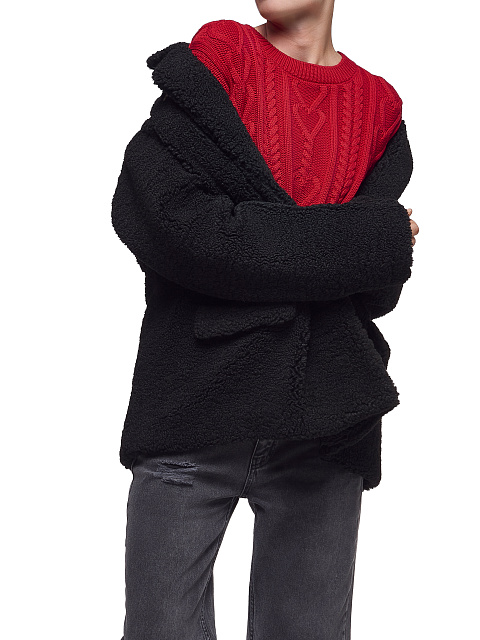 Черный жакет из эко-меха, 6