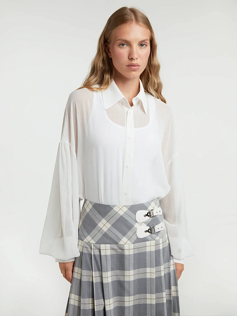 Белая блузка из шифона, 2