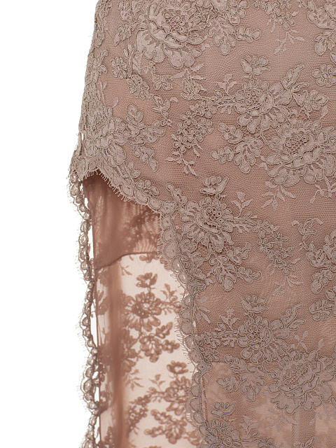 Бежевое платье-миди из кордового кружева, 3