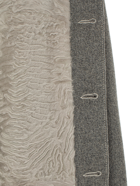 Серая куртка из шерсти с подкладом из меха свакара, 4