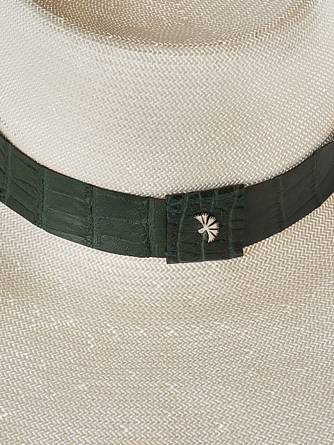 Соломенная шляпа с отделкой из крокодила, 3