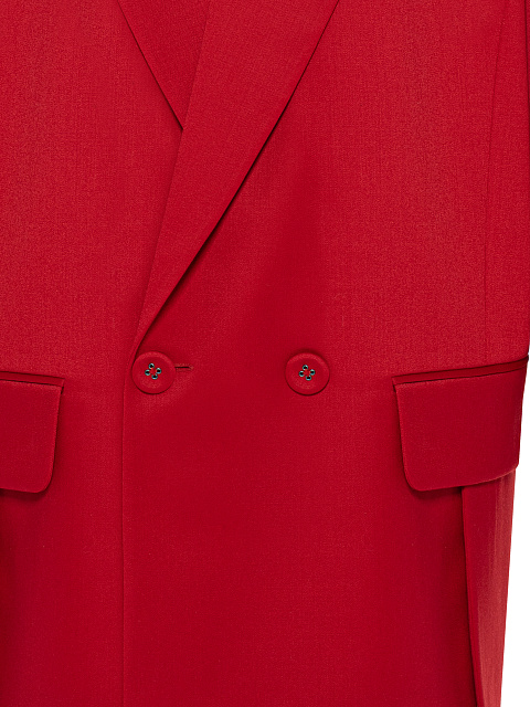 Красный двубортный жакет из шерсти, 3