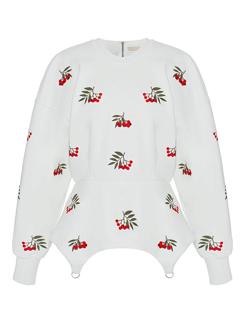 Белая толстовка с баской, 1 Белая толстовка с баской, 1