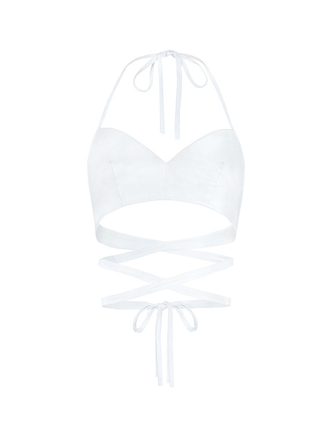 Хлопковый сет из белого бра и желтой рубашки в полоску, 2