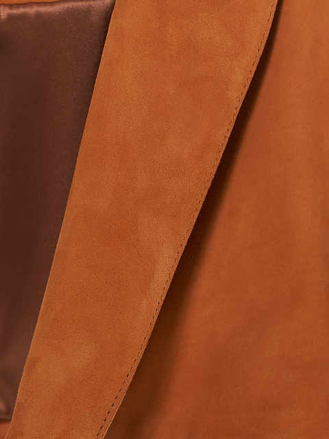 Коричневый укороченный жакет из замши, 3