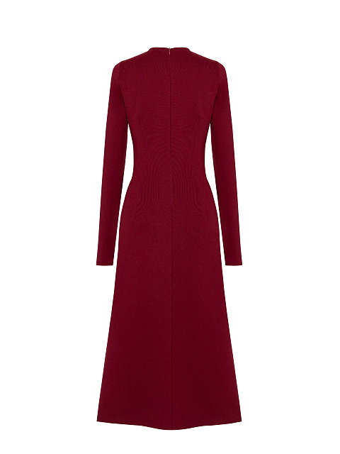 Бордовое платье-миди с разрезами, 2