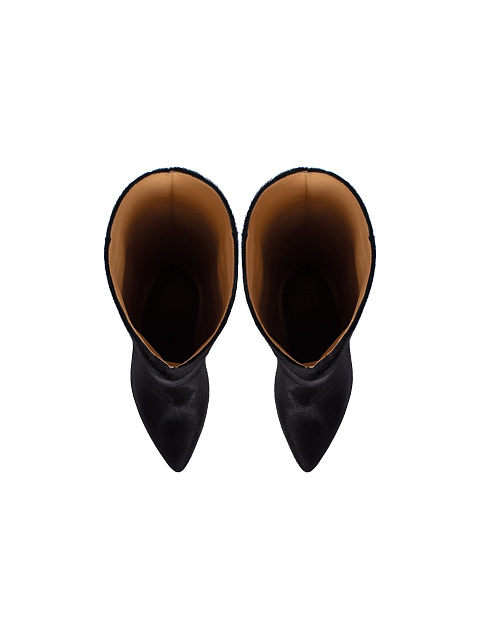 Черные высокие сапоги из меха пони, 4