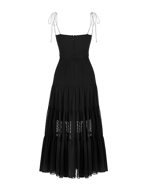 Черный сарафан из шифона в горошек, 2