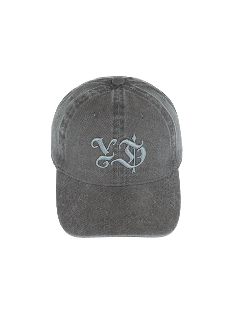 Светло-серая кепка из винтажного денима с серой вышивкой, 2