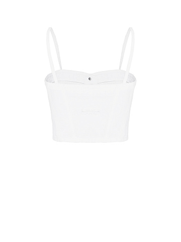 Белый топ из денима с потертостями, 2