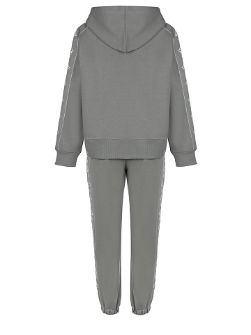 Серый трикотажный костюм с белой вышивкой, 2