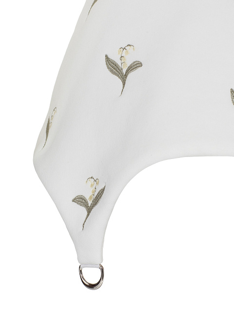 Белый свитшот из футера с баской и вышивкой, 3