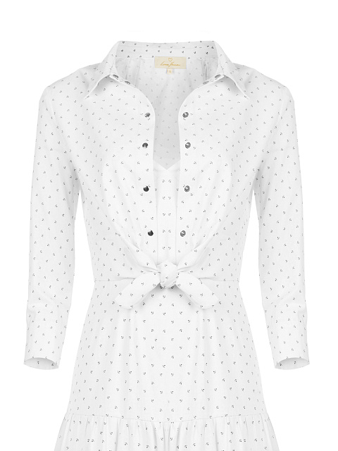 Белый хлопковый костюм из платья и рубашки, 3 Белый хлопковый костюм из платья и рубашки, 3