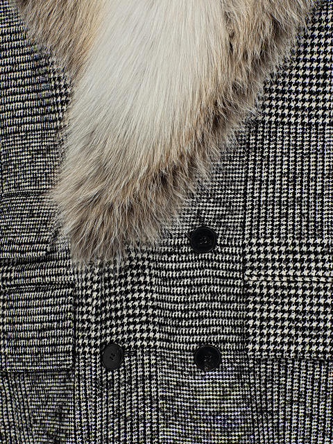 Пальто из шерсти с меховым воротником, 3