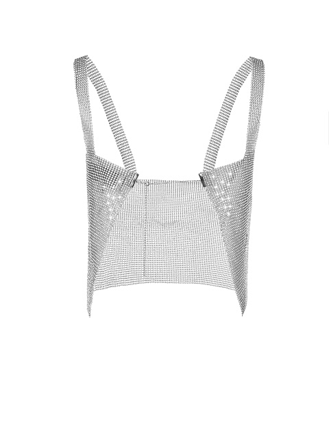 Серебряный укороченный топ со стразами, 2 Серебряный укороченный топ со стразами, 2