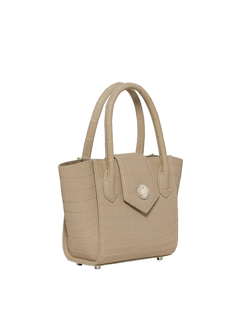 Бежевая сумка из крокодиловой кожи с камеей, 2
