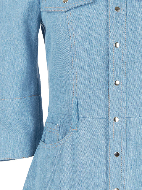 Голубое платье-миди из денима, 3