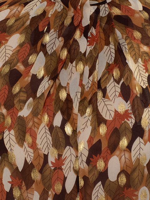 Блузка из шелка с принтом в виде листьев, 3