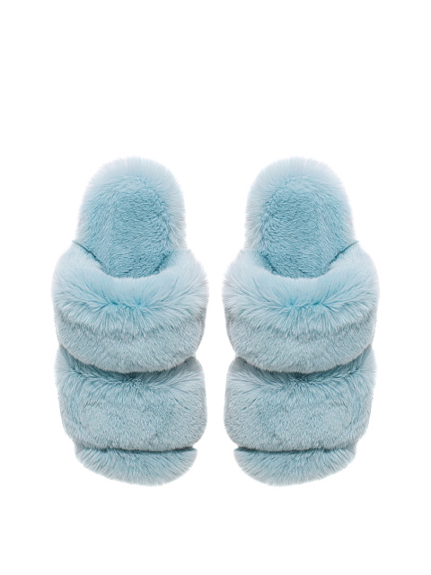 Голубые мюли из меха кролика, 4 Голубые мюли из меха кролика, 4