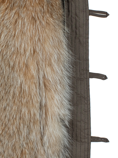 Коричневая парка из шелка на меху рыси, 6 Коричневая парка из шелка на меху рыси, 6